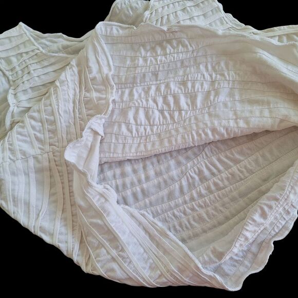 Carol Turner Tank Wavy Pleated Textured Top Cotton Blend Made in USA XL Cream - Picture 10 of 16